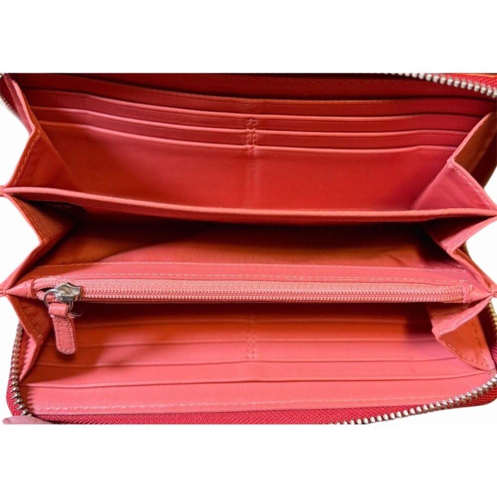 Coach Red Patent Leather Zip-Around Wallet - Picture 4 of 5